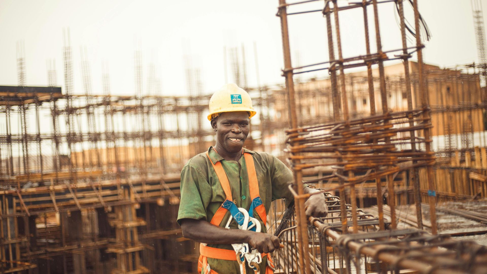 Construction worker on a public infrastructure project